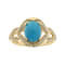 Gin and Grace 14K Yellow Gold Natural Turquoise Ring with Real Diamonds