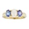 Gin & Grace 14K Yellow Gold Real Diamond Ring (I1) with Genuine
Tanzanite & Natural Opal