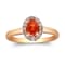 Gin & Grace 14K Rose Gold Real Diamond Anniversary Ring (I1) with
Natural Fire Opal