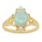 Gin & Grace 14K Yellow Gold Real Diamond Anniversary Ring (I1) with
Natural Australian Opal