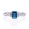 Gin & Grace 14K White Gold Blue Sapphire Ring with Diamonds