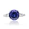 Gin & Grace 18K White Gold Tanzanite with Diamond Ring