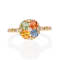 Gin & Grace 14K Yellow Gold Real Diamond Ring (I1) with Natural
Multi Sapphire
