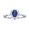 Gin & Grace 18K White Gold Diamond Ring with Blue Sapphire
