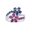 Gin & Grace 925 sterling silver Real Diamond Ring (I1) with Emerald
&l Blue Sapphire
