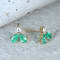 Gin and Grace10K Yellow Gold Natural Zambian Emerald Earrings with Real Diamonds