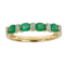 Gin and Grace 14K Yellow Gold Natural Zambian Emerald Ring with Real Diamonds