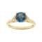 Gin & Grace 10K Yellow Gold Real Diamond Ring (I1) with Genuine
London Blue Topaz