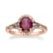 Gin & Grace 10K Rose Gold Raspberry color Natural Rhodolite Garnet
& Real Diamond (I1)