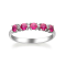 Gin & Grace 10K White Gold Real Diamond Stone Band Style Ring(I1)
with Genuine Ruby