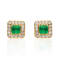 Gin and Grace 14K Yellow Gold Natural Zambian Emerald Earrings with Real Diamonds