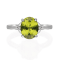 Gin & Grace 10K White Gold Genuine Peridot With Natural Diamond (I1)
Statement Ring