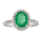 Gin & Grace 14K White Gold  Emerald Ring with Diamonds