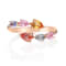 Gin & Grace 14K Rose Gold Real Diamond Ring (I1) with Natural Multi Sapphire