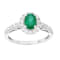 Gin and Grace 14K White Gold Zambian Emerald Ring with Diamonds