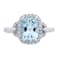 Gin & Grace 10K White Gold Aquamarine & Diamond Ring