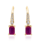 Gin & Grace 14K Yellow Gold Genuine Ruby with Real Diamond Earring