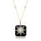 Gin & Grace 14K Yellow Gold Ethiopian Opal and Onyx Pendant with Diamonds