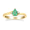 Gin and Grace 10K Yellow Gold Natural Zambian Emerald Ring with Natural Diamonds