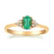 Gin and Grace 14K Yellow Gold Zambian Emerald Ring with Diamonds