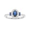 Gin & Grace 10K White Gold Diamond Ring with Blue Sapphire