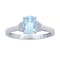 Gin & Grace 10K White Gold Real Diamond Ring (I1) with Genuine Aquamarine