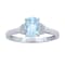Gin & Grace 10K White Gold Real Diamond Ring (I1) with Genuine Aquamarine