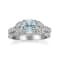 Gin & Grace 14K White Gold Real Diamond Ring (I1) with Blue Genuine Aquamarine