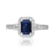 Gin & Grace 14K White Gold Diamond Ring with Blue Sapphire