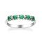 Gin & Grace 10K White Gold Natural Zambian Emerald Ring with Real Diamonds