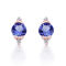 Gin & Grace 10K Yellow Gold Genuine Tanzanite and Real Diamond (I1) Earring