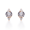 Gin & Grace 10K Rose Gold Genuine Morganite and Real Diamond (I1) Earring
