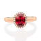 Gin & Grace 10K Rose Gold Real Diamond Ring (I1) with Raspberry
color Natural Rhodolite Garnet