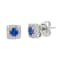 Gin & Grace 10K White Gold Real Diamond(I1) Stud Earring with
Natural Blue Sapphire