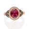 Gin & Grace 10K Rose Gold Real Diamond Ring (I1) with Raspberry
color Natural Rodholite Garnet