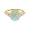 Gin & Grace 10K Yellow Gold Real Diamond Ring (I1) with Natural Opal