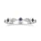 Gin & Grace 18K White Gold Real Diamond Ring (I1) with Natural Blue Sapphire