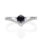 Gin & Grace 18K White Gold Real Diamond Ring (I1) with Natural Blue Sapphire