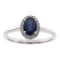 Gin and Grace 10K White Gold Natural Blue Sapphire Ring with Real Diamonds