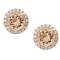 Gin & Grace 10K Rose Gold Real Diamond(I1) Stud Earring with Genuine Morganite