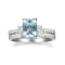 Gin & Grace 14K White Gold Blue Aquamarine with Diamond (I1) Ring
