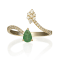 Gin & Grace 14K Yellow Gold Real Diamond Band Style Ring (I1) with
Natural Emerald
