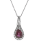 Gin and Grace 14K White Gold Ruby Pendant with Diamonds
