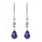 Gin & Grace 14K White Gold Real Diamond LeverBack Earring with
Genuine Blue Tanzanite