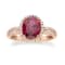 Gin & Grace 10K Rose Gold Real Diamond Ring (I1) with Raspberry
color Natural Rhodolite Garnet