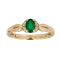 Gin & Grace 10K Yellow Gold Natural Zambian Emerald Ring with Real Diamonds