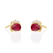 Gin & Grace 10K Yellow Gold Genuine Ruby and Real Diamond (I1) Earring