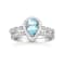 Gin & Grace 14K White Gold Aquamarine Ring with Diamond
