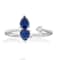 Gin & Grace 18K White Gold Diamond Ring with Blue Sapphire