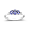 Gin & Grace 14k White Gold 3 Stone Genuine Tanzanite With Natural
Diamond (I1) Statement Ring